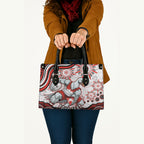 Personalized Sydney Swans Football Mascot Leather Bag Aboriginal Dot Art - Dreamtime Football Mascot
