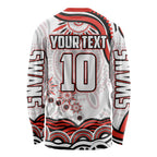Personalized Sydney Swans Football Mascot Long Sleeve Shirt Aboriginal Dot Art - Dreamtime Football Mascot