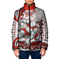 Personalized Sydney Swans Football Mascot Padded Jacket Aboriginal Dot Art - Dreamtime Football Mascot