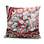 Personalized Sydney Swans Football Mascot Pillow Cover Aboriginal Dot Art - Dreamtime Football Mascot