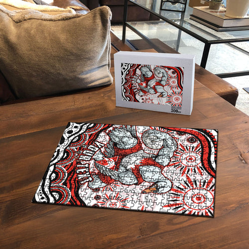 Personalized Sydney Swans Football Mascot Puzzle Aboriginal Dot Art - Dreamtime Football Mascot
