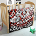 Personalized Sydney Swans Football Mascot Quilt Aboriginal Dot Art - Dreamtime Football Mascot