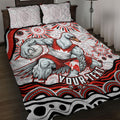 Personalized Sydney Swans Football Mascot Quilt Bed Set Aboriginal Dot Art - Dreamtime Football Mascot