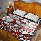 Personalized Sydney Swans Football Mascot Quilt Bed Set Aboriginal Dot Art - Dreamtime Football Mascot
