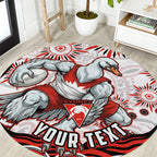 Personalized Sydney Swans Football Mascot Round Carpet Aboriginal Dot Art - Dreamtime Football Mascot