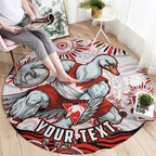 Personalized Sydney Swans Football Mascot Round Carpet Aboriginal Dot Art - Dreamtime Football Mascot