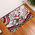Personalized Sydney Swans Football Mascot Rubber Doormat Aboriginal Dot Art - Dreamtime Football Mascot