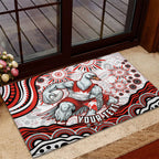 Personalized Sydney Swans Football Mascot Rubber Doormat Aboriginal Dot Art - Dreamtime Football Mascot