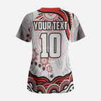 Personalized Sydney Swans Football Mascot Scrub Top Aboriginal Dot Art - Dreamtime Football Mascot