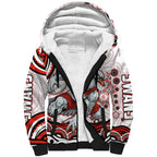 Personalized Sydney Swans Football Mascot Sherpa Hoodie Aboriginal Dot Art - Dreamtime Football Mascot