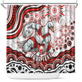 Personalized Sydney Swans Football Mascot Shower Curtain Aboriginal Dot Art - Dreamtime Football Mascot