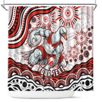 Personalized Sydney Swans Football Mascot Shower Curtain Aboriginal Dot Art - Dreamtime Football Mascot