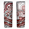 Personalized Sydney Swans Football Mascot Skinny Tumbler Aboriginal Dot Art - Dreamtime Football Mascot