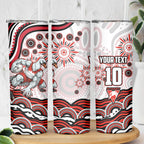 Personalized Sydney Swans Football Mascot Skinny Tumbler Aboriginal Dot Art - Dreamtime Football Mascot