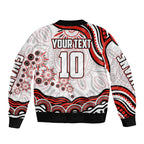 Personalized Sydney Swans Football Mascot Sleeve Zip Bomber Jacket Aboriginal Dot Art - Dreamtime Football Mascot
