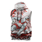 Personalized Sydney Swans Football Mascot Sleeveless Hoodie Aboriginal Dot Art - Dreamtime Football Mascot