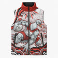 Personalized Sydney Swans Football Mascot Sleeveless Puffer Jacket Aboriginal Dot Art - Dreamtime Football Mascot