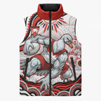 Personalized Sydney Swans Football Mascot Sleeveless Puffer Jacket Aboriginal Dot Art - Dreamtime Football Mascot