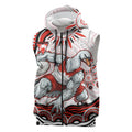Personalized Sydney Swans Football Mascot Sleeveless Zip Hoodie Aboriginal Dot Art - Dreamtime Football Mascot