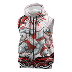 Personalized Sydney Swans Football Mascot Sleeveless Zip Hoodie Aboriginal Dot Art - Dreamtime Football Mascot