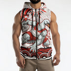 Personalized Sydney Swans Football Mascot Sleeveless Zip Hoodie Aboriginal Dot Art - Dreamtime Football Mascot