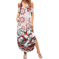 Personalized Sydney Swans Football Mascot Summer Maxi Dress Aboriginal Dot Art - Dreamtime Football Mascot