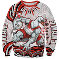 Personalized Sydney Swans Football Mascot Sweatshirt Aboriginal Dot Art - Dreamtime Football Mascot