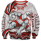 Personalized Sydney Swans Football Mascot Sweatshirt Aboriginal Dot Art - Dreamtime Football Mascot