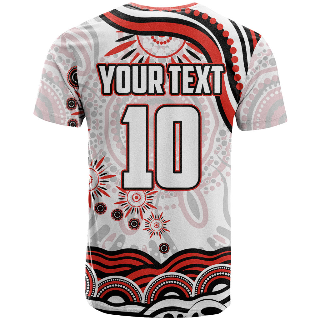 Personalized Sydney Swans Football Mascot T Shirt Aboriginal Dot Art - Dreamtime Football Mascot