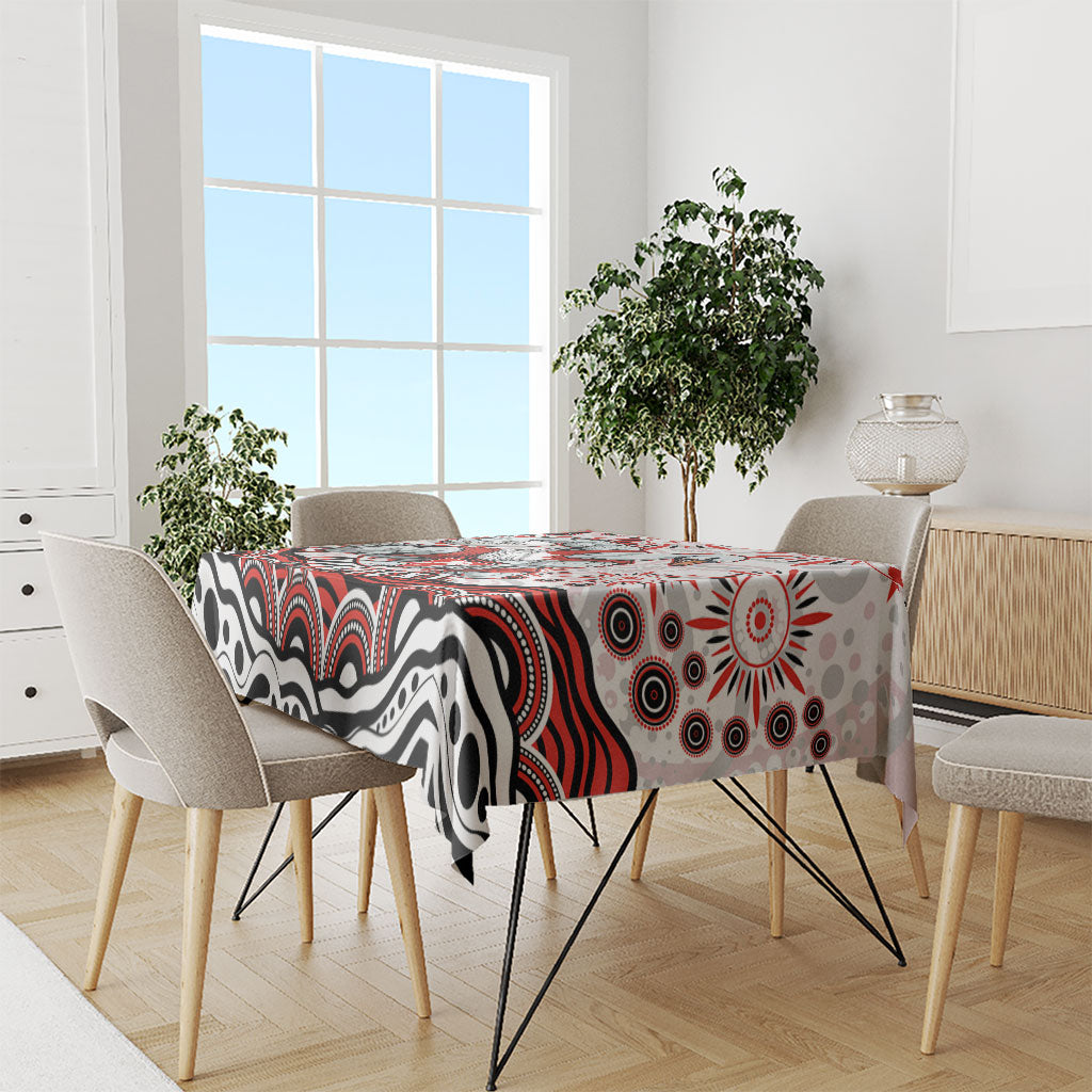 Personalized Sydney Swans Football Mascot Tablecloth Aboriginal Dot Art - Dreamtime Football Mascot