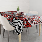 Personalized Sydney Swans Football Mascot Tablecloth Aboriginal Dot Art - Dreamtime Football Mascot