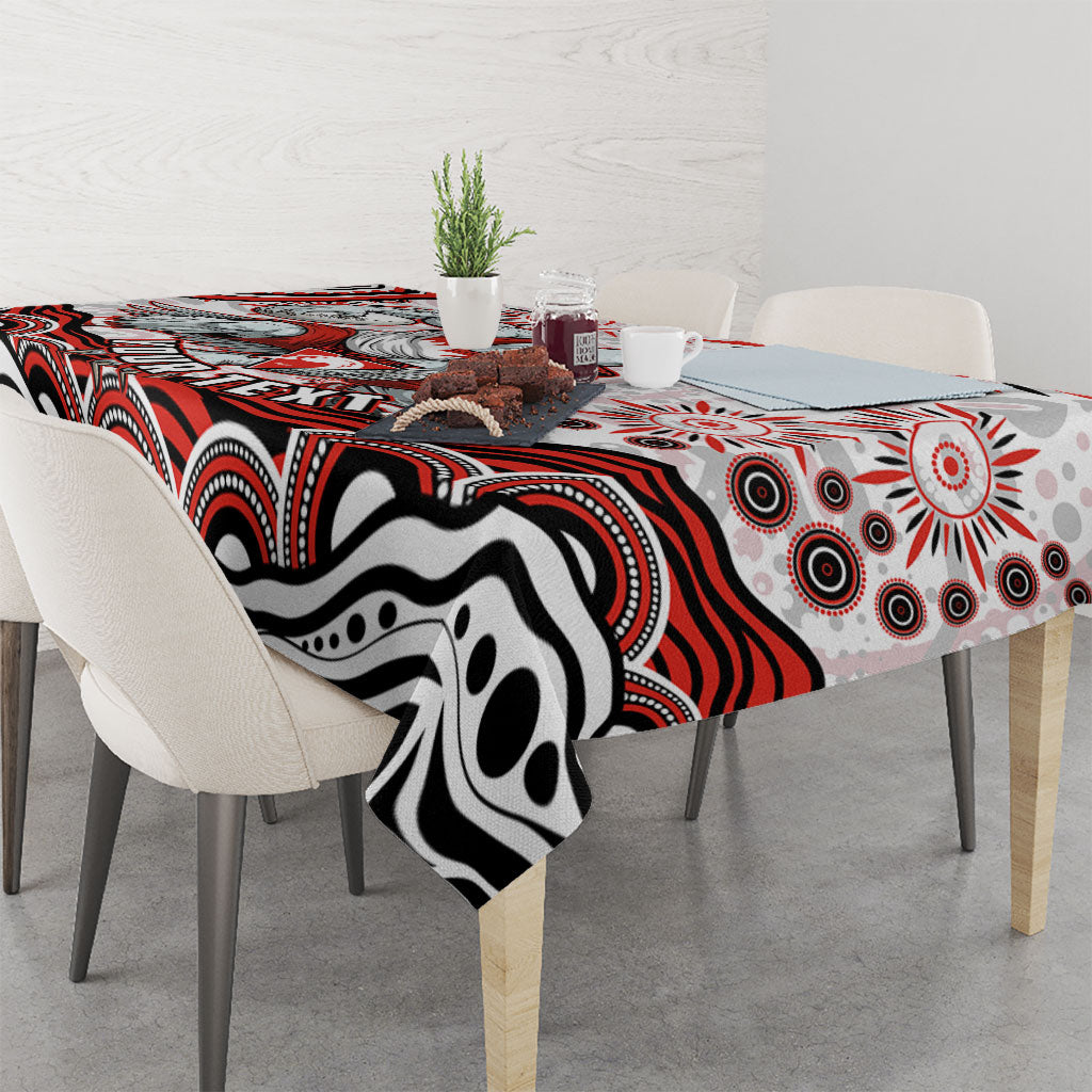 Personalized Sydney Swans Football Mascot Tablecloth Aboriginal Dot Art - Dreamtime Football Mascot