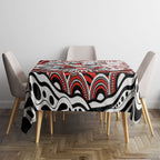 Personalized Sydney Swans Football Mascot Tablecloth Aboriginal Dot Art - Dreamtime Football Mascot