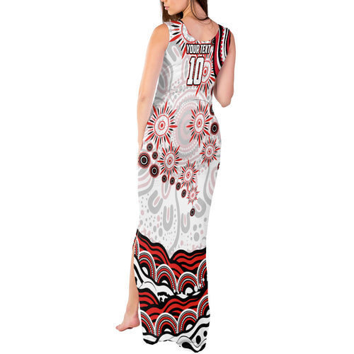 Personalized Sydney Swans Football Mascot Tank Maxi Dress Aboriginal Dot Art - Dreamtime Football Mascot