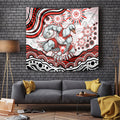 Personalized Sydney Swans Football Mascot Tapestry Aboriginal Dot Art - Dreamtime Football Mascot