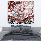 Personalized Sydney Swans Football Mascot Tapestry Aboriginal Dot Art - Dreamtime Football Mascot
