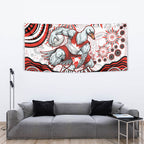 Personalized Sydney Swans Football Mascot Tapestry Aboriginal Dot Art - Dreamtime Football Mascot