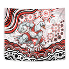 Personalized Sydney Swans Football Mascot Tapestry Aboriginal Dot Art - Dreamtime Football Mascot
