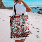 Personalized Sydney Swans Football Mascot Tote Bag Aboriginal Dot Art - Dreamtime Football Mascot