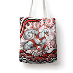 Personalized Sydney Swans Football Mascot Tote Bag Aboriginal Dot Art - Dreamtime Football Mascot