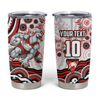 Personalized Sydney Swans Football Mascot Tumbler Cup Aboriginal Dot Art - Dreamtime Football Mascot