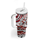 Personalized Sydney Swans Football Mascot Tumbler With Handle Aboriginal Dot Art - Dreamtime Football Mascot