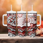 Personalized Sydney Swans Football Mascot Tumbler With Handle Aboriginal Dot Art - Dreamtime Football Mascot