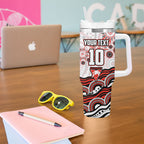 Personalized Sydney Swans Football Mascot Tumbler With Handle Aboriginal Dot Art - Dreamtime Football Mascot