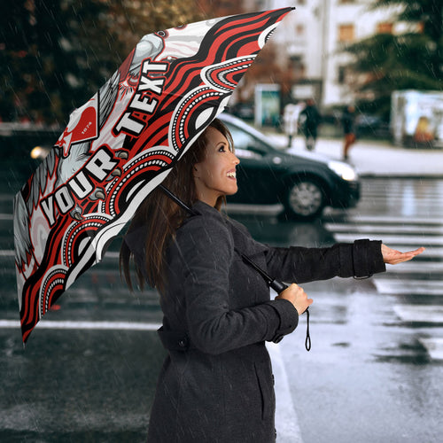 Personalized Sydney Swans Football Mascot Umbrella Aboriginal Dot Art - Dreamtime Football Mascot
