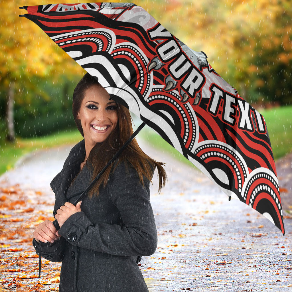 Personalized Sydney Swans Football Mascot Umbrella Aboriginal Dot Art - Dreamtime Football Mascot