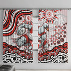 Personalized Sydney Swans Football Mascot Window Curtain Aboriginal Dot Art - Dreamtime Football Mascot