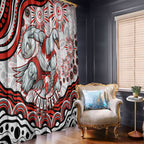 Personalized Sydney Swans Football Mascot Window Curtain Aboriginal Dot Art - Dreamtime Football Mascot