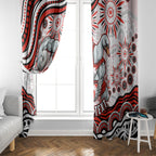 Personalized Sydney Swans Football Mascot Window Curtain Aboriginal Dot Art - Dreamtime Football Mascot