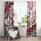 Personalized Sydney Swans Football Mascot Window Curtain Aboriginal Dot Art - Dreamtime Football Mascot